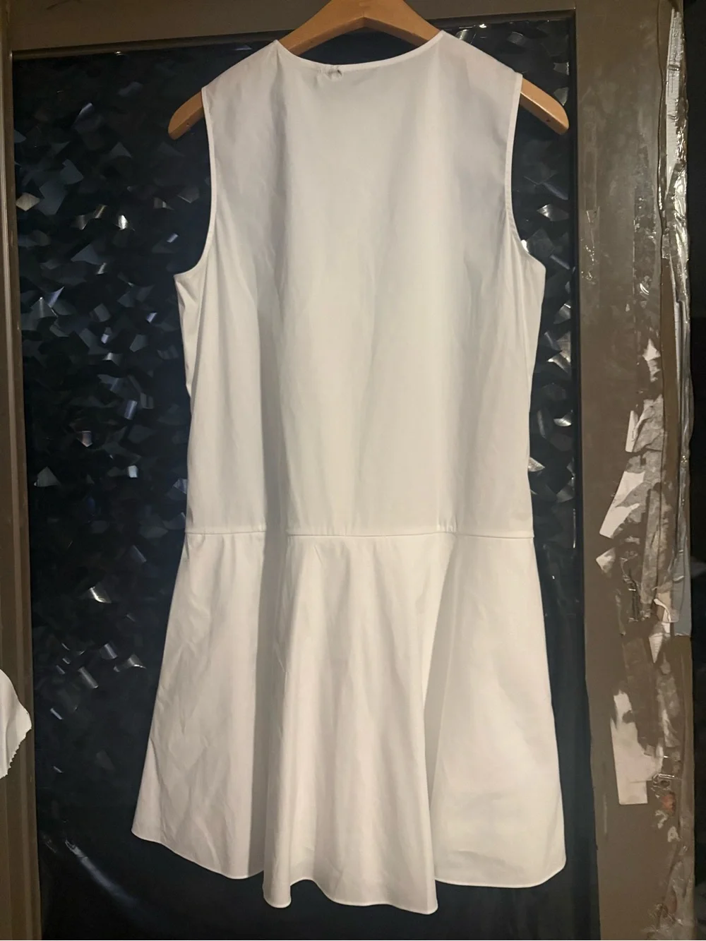 Theory White Sleeveless Button-Front Mini Dress